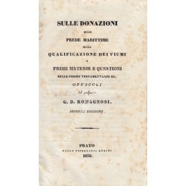 Sulle donazioni sulle prede marittime Sulle donazioni sulle prede marittime