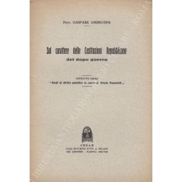 Sul carattere delle Costituzioni Repubblicane Sul carattere delle Costituzioni Repubblicane