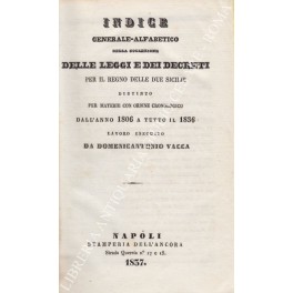 Indice generale-alfabetico della Collezione delle