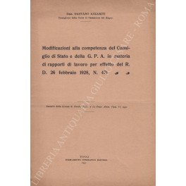 Modificazioni alla competenza del Consiglio di Stato Modificazioni alla competenza del Consiglio di Stato