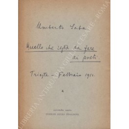 Quello che resta da fare ai poeti Quello che resta da fare ai poeti