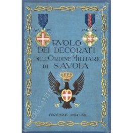 Ruolo dei decorati dell'Ordine Militare di Savoia