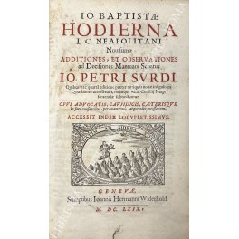 Io. Baptistae Hodierna i.C. Neapolitani Novissimae additiones