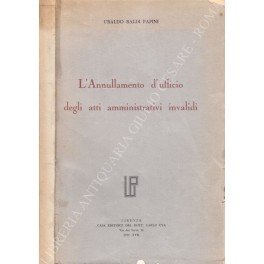L'annullamento d'ufficio degli atti amministrativi