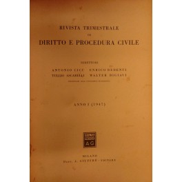 Rivista trimestrale di diritto e procedura civile Rivista trimestrale di diritto e procedura civile