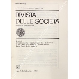 Rivista delle società. Fondata da Tullio Ascarelli. Anno 24° - 1979 Rivista delle società. Fondata da Tullio Ascarelli. Anno 24° - 1979