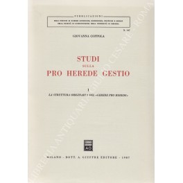 Studi sulla pro herede gestio Studi sulla pro herede gestio