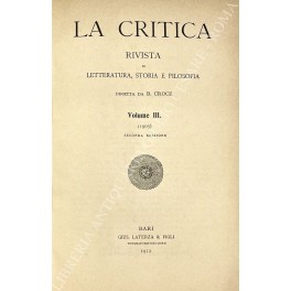 La Critica. Rivista di letteratura, storia e filosofia