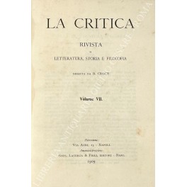 La Critica. Rivista di letteratura, storia e filosofia