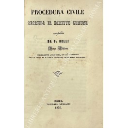 Procedura civile secondo il diritto comune Procedura civile secondo il diritto comune