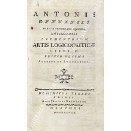 Antonii Genuensis in regia napoletana academia antecessoris Antonii Genuensis in regia napoletana academia antecessoris