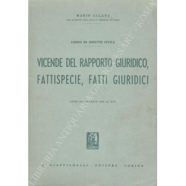 Vicende del rapporto giuridico, fattispecie, fatti giuridici