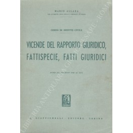 Vicende del rapporto giuridico, fattispecie, fatti giuridici