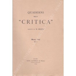 Quaderni della Critica. Diretti da B. Croce
