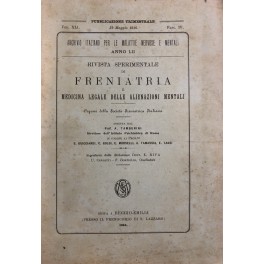 Rivista sperimentale di freniatria e di medicina legale delle alienazioni mentali.