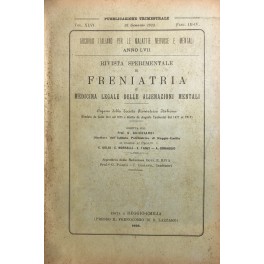 Rivista sperimentale di freniatria e di medicina legale delle alienazioni mentali.