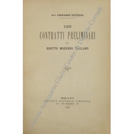 Dei contratti preliminari nel diritto moderno italiano