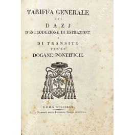 Tariffa generale dei dazj d'introduzione di estrazione Tariffa generale dei dazj d'introduzione di estrazione