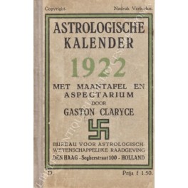 Astrologische kalender 1922 met maantafel en aspectarium Astrologische kalender 1922 met maantafel en aspectarium