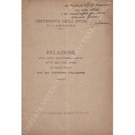 Relazione sull'anno accademico 1916 - 917 letta nell'Aula Magna