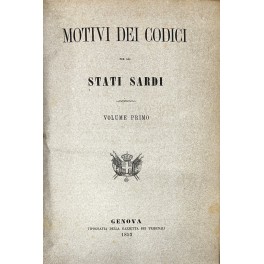 Motivi dei codici per gli Stati Sardi Motivi dei codici per gli Stati Sardi