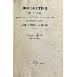Bollettino delle leggi proclami circolari regolamenti