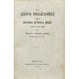 Delle azioni possessorie e della denunzia di nuova