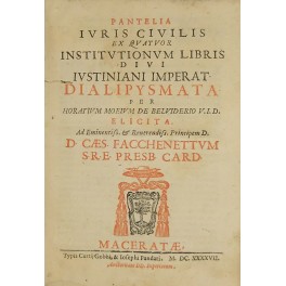 Pantelia iuris civilis ex quatuor institutionum libris divi Iustiniani imperat.