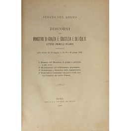 Discorsi del Ministro di Grazia e Giustizia Discorsi del Ministro di Grazia e Giustizia