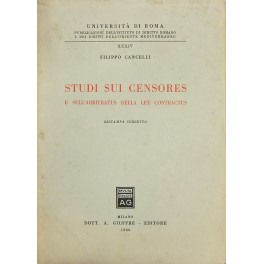 Studi sui censores e sull'arbitratud della lex contractus