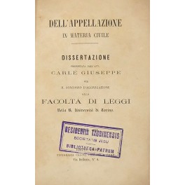 Dell'appellazione in materia civile. Dissertazione