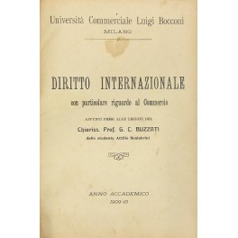 Diritto internazionale con particolare riguardo al Commercio Diritto internazionale con particolare riguardo al Commercio