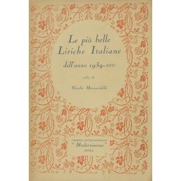 Le più belle liriche italiane dell'anno 1939-XVII Le più belle liriche italiane dell'anno 1939-XVII