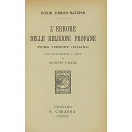 L'errore delle religioni profane