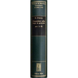 Disposizioni sulla legge in generale. Art. 1-31