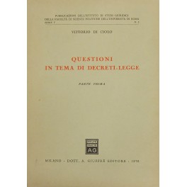 Questioni in tema di decreti-legge