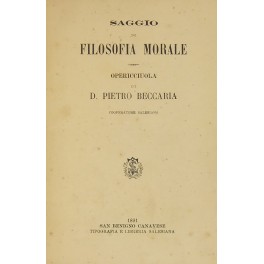 Saggio di filosofia morale. 