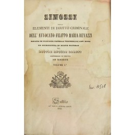 Sinossi degli elementi di diritto criminale Sinossi degli elementi di diritto criminale