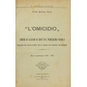 L'omicidio . Corso di lezioni di diritto e procedura penale.