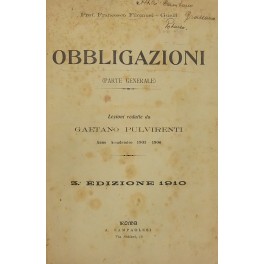 Obbligazioni. (Parte generale)