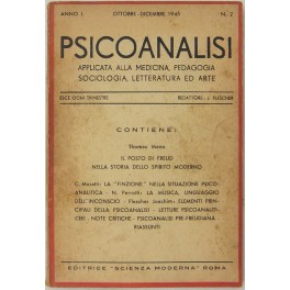 Psicoanalisi applicata alla medicina pedagogia sociologia letteratura ed arte. 