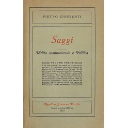 Saggi. Diritto costituzionale e Politica