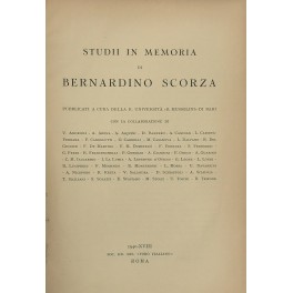 Studii in memoria di Bernardino Scorza pubblicati a cura della R. Università "B. Mussolini" di Bari