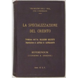 La specializzazione del credito