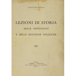 Lezioni di storia delle istituzioni e delle dottrine politiche