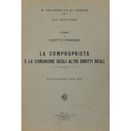 Corso di diritto romano. La comproprietà