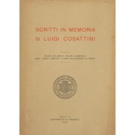 Scritti in memoria di Luigi Cosattini Scritti in memoria di Luigi Cosattini