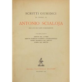 Scritti giuridici in onore di Antonio Scialoja per il suo XLV anno d'insegnamento. 