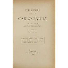 Studi giuridici in onore di Carlo Fadda Studi giuridici in onore di Carlo Fadda