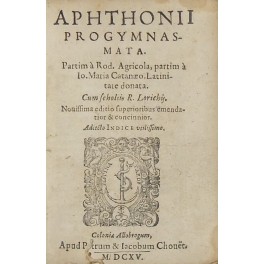 Aphthonii progymnasmata.. Novissima editio superioribus emendatior 